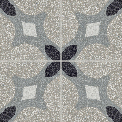 Marazzi D_Segni Terrazzo 8" x 8" Croix Deco Matte Porcelain Tile, Croix, 7.88" x 7.88"