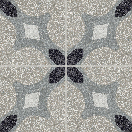 Marazzi D_Segni Terrazzo 8" x 8" Croix Deco Matte Porcelain Tile, Croix, 7.88" x 7.88"